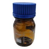 Frasco Reagente Ambar Tampa Rosca Azul Anti gotas 100ml