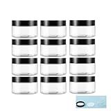 Frascos De Cosméticos De Boca Larga Transparente De 30 Ml Com Tampas Pretas E Forros Internos Recipientes De Cosméticos Vazios Recipiente Redondo De Amostra De Viagem Para Pomadas Unhas Loção