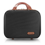 Frasqueira Em Maleta De Mão Necessaire Grande Borda Rígida Para Viagem Cor Preto Jacki Design