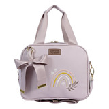 Frasqueira Maternidade Térmica Rosa Rainbow Bordado Menina