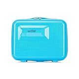Frasqueira Necessarie De Viagens Wall Strret Média De Mão PP ABS Rígida Fechamento Em Ziper Com Organizador Interno Azul Santino ATAF192M