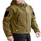 FREE SOLDIER Jaqueta Masculina Tática Militar Com Capuz E Revestimento Macio à Prova D água Verde Oliva 
