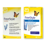Freestyle Kit Optium Tiras Glicose 50 Unid 50 Lancetas