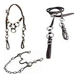 Freio Maluquinho Inox - Cabeçada 3 Argolas - Rédea 4 Argolas