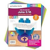 FreshCut Crafts Kit De Papel 3D John 3-16- 12 Monitores Coloridos De Mesa- Artesanato Bíblico Para Crianças A Partir De 5 Anos- Perfeito Para Escola Dominical- Atividades Na Igreja- Educação Em Casa-