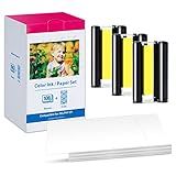 Freshworld KP 108IN CP1300 Tinta E Papel Compatíveis Com Canon Selphy CP1300 CP1500 CP1200 CP1000 CP910 CP900 CP810 CP760 CP770 CP780 KP108 Cartuchos De Tinta De 3 Cores E 108 Folhas Brilhantes Foto