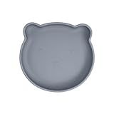 Freso Baby Prato Alimentação De Bebê Introdução Alimentar Blw Infantil Silicone Livre De Bpa Atóxico Fácil Higienização Ventosa Alta Sucção Urso Cinza