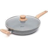 Frigideira Antiaderente C Tampa 28 Cm Oster Marble Edition Cor Dark Grey