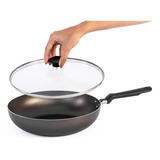 Frigideira Antiaderente Tramontina Grande 28 Cm Com Tampa Cor Grafite