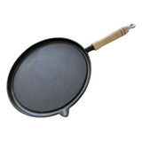 Frigideira Bifeira Ferro Fundido Chapa Redonda Lisa 26cm