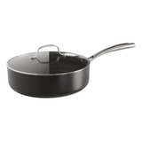 Frigideira Com Tampa De Vidro 28cm Aluminio Ceramica Jomafe Cor Preto