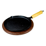 Frigideira De Ferro Com Base Chapa Servir Porção Média 25 Cm