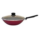 Frigideira Funda Antiaderente Wok Com Tampa Tramontina Vermelha 24 Cm