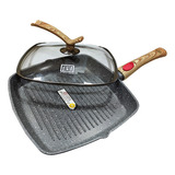Frigideira Grill Quadrada 24cm Antiaderente Granito Indução