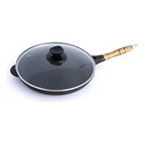 Frigideira Marmorizada Antiaderente 28cm Com Tampa De Vidro