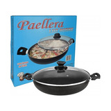 Frigideira Paellera Teflon Com Tampa Vidro 32cm Luz Nobre