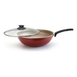Frigideira Wok N 28 Com Tampa Cor Vermelho