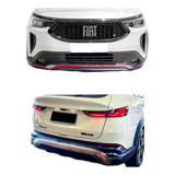 Friso Aplique Kit Fiat Fastback Detalhe Vermelho Sport