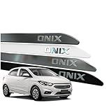 Friso Lateral Para Onix 2012 A 2025 Onix Plus 2020 A 2025 Escrita Cromada Alto Relevo -FACÃO- PRATA SHARK-