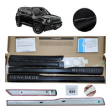 Friso Lateral Preto Com Emblema Cinza Fosco Jeep Renegade
