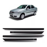 Friso Lateral Preto Kit C 4 Pc Siena 2005 2006 2007