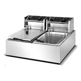 Fritadeira 2 Cubas Elétrica Com Tampa Grátis 12l 220v