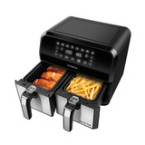 Fritadeira Air Fryer Dual Duplo Cesto 8l Mondial Preto inox 2000w Afd 01 bi