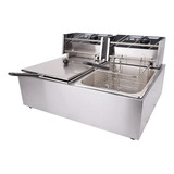 Fritadeira C Tampa Grátis 2 Cubas 12l 220v Elétrica