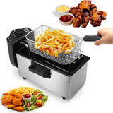 Fritadeira Elétrica A Óleo Cuba Aço Inox Batata Frita Frango