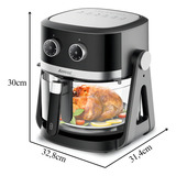 Fritadeira Elétrica Air Fryer E Fogão Grill 2 Em 1 127v Com Cesto Vidro 5l 1500w Arf 1150 Amvox Preto