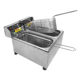 Fritadeira Industrial Elétrica 8 L 2 Cubas 4000w Aço Inox Cor Prateado Voltagem 110v