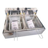 Fritadeira Industrial Elétrica Equipamentos Inox 12 L Com Tampas 220v