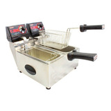 Fritadeira Industrial Frita Facil 2 Cubas 3l 5l Elétrica Cor Prata Voltagem 110v