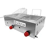 Fritadeira Profissional A Gás Com 2 Cubas De Inox Baixa Pressão E Alta Capacidade