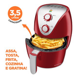 Fritadeira Sem Óleo Air Fryer 3 5l Mondial Vermelho inox 1500w Af 32 ri