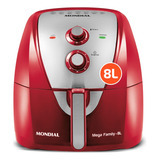 Fritadeira Sem Óleo Air Fryer 8l Mondial Vermelho inox 1900w Afn 80 ri