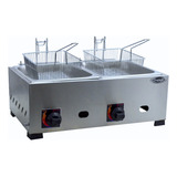 Fritador Gás Óleo Inox 2 Cuba 10l Itajobi Fritadeira Salgado