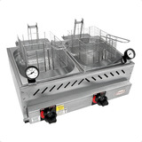 Fritador Gás Óleo Inox 2 Cubas Itajobi Fritadeira Salgados