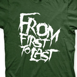 from first to last-from first to last Camiseta Extra Grande From First To Last Musgo E Branca