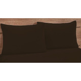 Fronha Avulsa Para Travesseiro 90x50 C zíper Percal 180 Fios Cor Tabaco