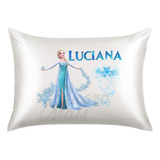 Fronha De Cetim Personalizada Frozen Elsa Com Nome Fen3