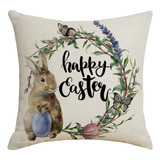 Fronha Happy Easter Com Estampa De Coelhinho Almofada De Li