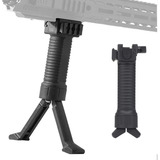 Front Grip C Bipé Retrátil 2 Em 1 Trilho 20mm Alta Qualidade