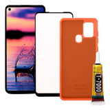 Frontal Compatível Samsung A21s Aro Case Cola Película
