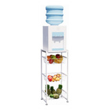 Fruteira 3 Cestos Cozinha Branco Em Aço Base Mdf Amadeirado