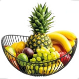 Fruteira Aramado Organizador De Frutas Mesa Cozinha Preto