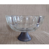 Fruteira Centro De Mesa Antigo Cristal Facetado I M P A R
