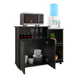 Fruteira Chão 2 Portas Armário Cozinha Microondas Água Cor Preto