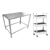 Fruteira Chão Cozinha Multiuso Mesa Aço Inox