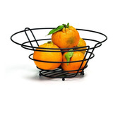 Fruteira De Mesa Cesta Aramada Redonda Preta 31 Cm Arthi Cor Preto